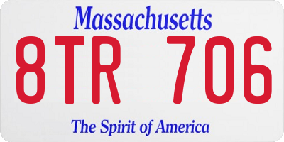 MA license plate 8TR706