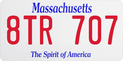 MA license plate 8TR707