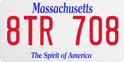 MA license plate 8TR708