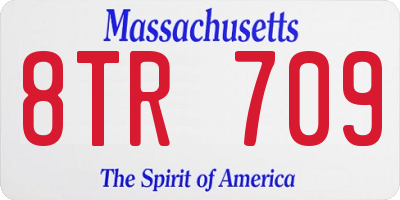 MA license plate 8TR709
