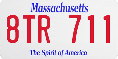 MA license plate 8TR711