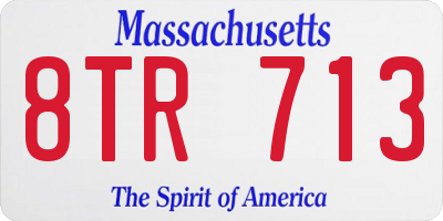 MA license plate 8TR713