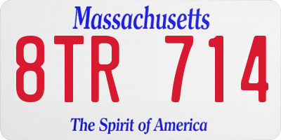 MA license plate 8TR714
