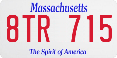 MA license plate 8TR715