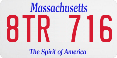 MA license plate 8TR716