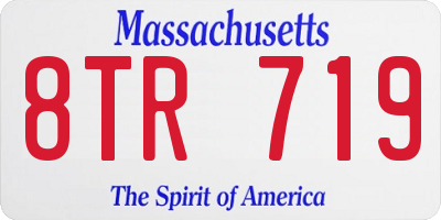 MA license plate 8TR719