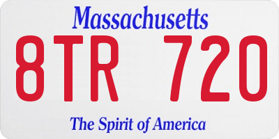 MA license plate 8TR720