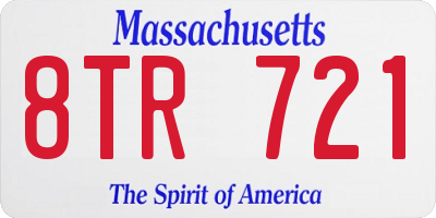 MA license plate 8TR721