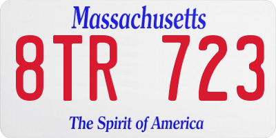 MA license plate 8TR723