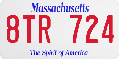 MA license plate 8TR724