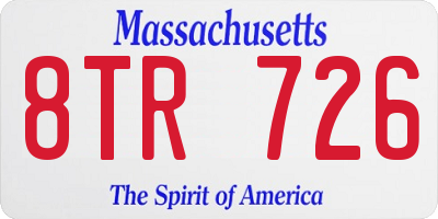 MA license plate 8TR726