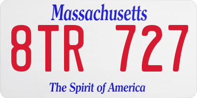 MA license plate 8TR727