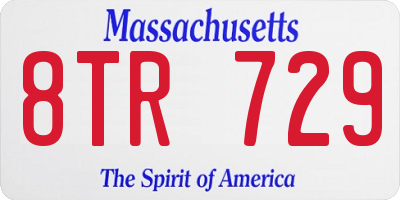 MA license plate 8TR729