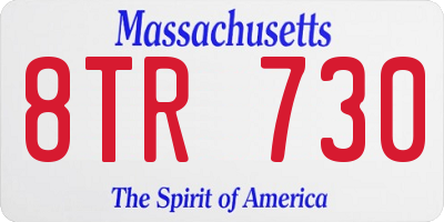 MA license plate 8TR730