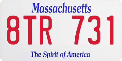 MA license plate 8TR731