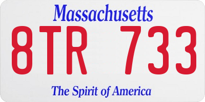 MA license plate 8TR733