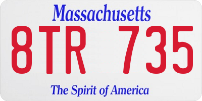 MA license plate 8TR735