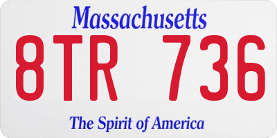 MA license plate 8TR736