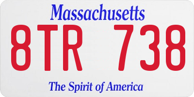 MA license plate 8TR738