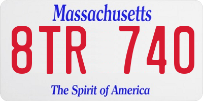 MA license plate 8TR740