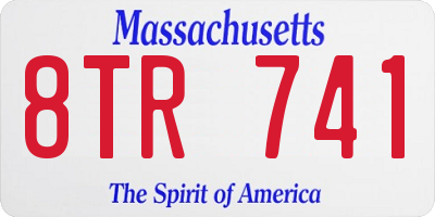 MA license plate 8TR741