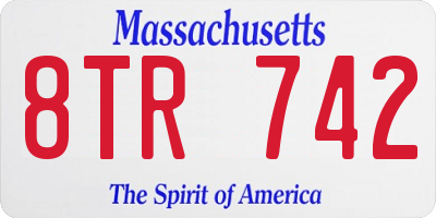 MA license plate 8TR742