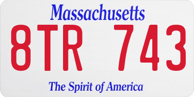 MA license plate 8TR743