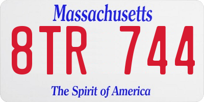 MA license plate 8TR744
