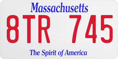 MA license plate 8TR745
