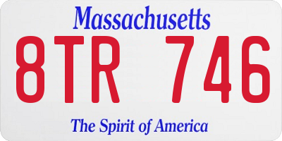 MA license plate 8TR746