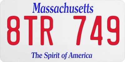 MA license plate 8TR749