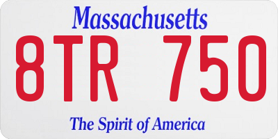 MA license plate 8TR750