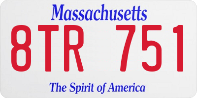 MA license plate 8TR751