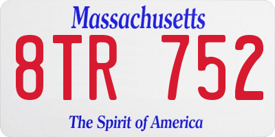 MA license plate 8TR752