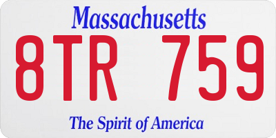 MA license plate 8TR759