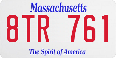 MA license plate 8TR761