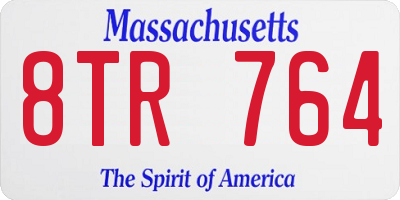 MA license plate 8TR764