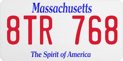 MA license plate 8TR768