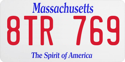 MA license plate 8TR769