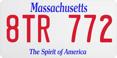 MA license plate 8TR772