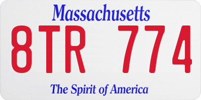 MA license plate 8TR774