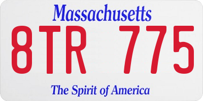 MA license plate 8TR775