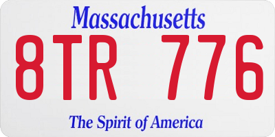MA license plate 8TR776