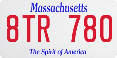 MA license plate 8TR780