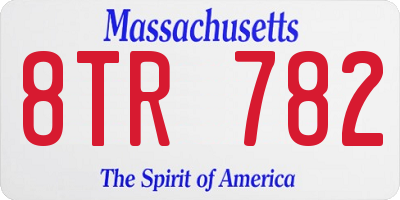 MA license plate 8TR782