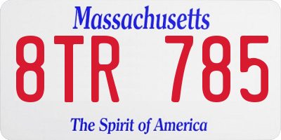 MA license plate 8TR785