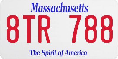 MA license plate 8TR788