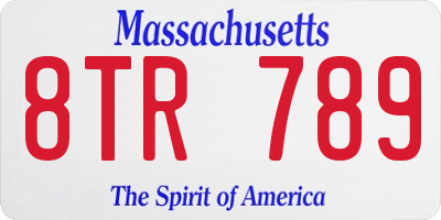 MA license plate 8TR789