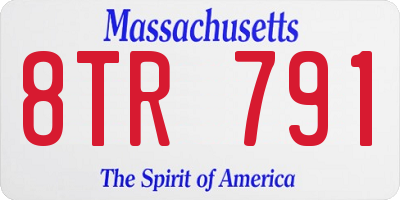 MA license plate 8TR791