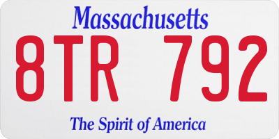 MA license plate 8TR792